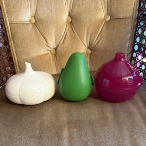 Tupperware Brand New Set of Three Vegetable-Shaped Containers